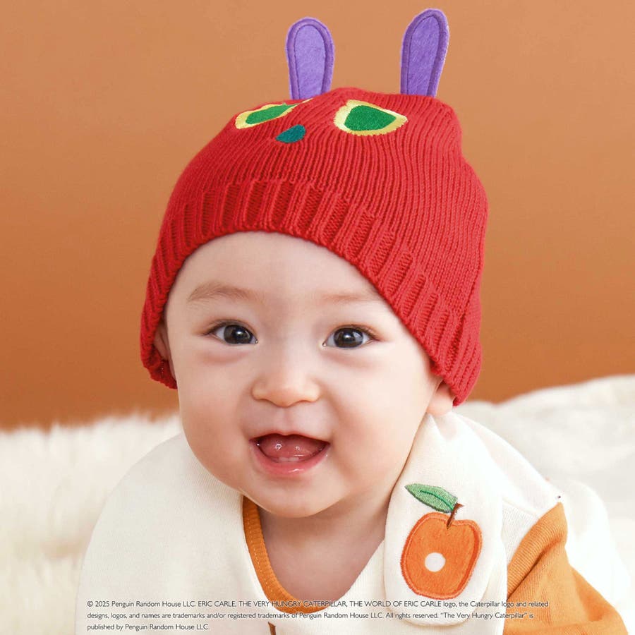 絵本コラボ-はらぺこあおむし-】あおむしフェイスニット帽[品番