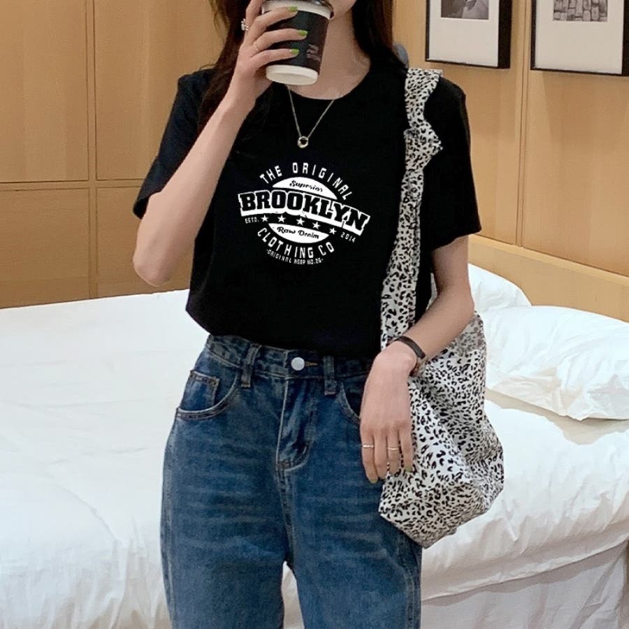ロゴTシャツ半袖 カラーロゴプリント 英字[品番：BSRW0000813