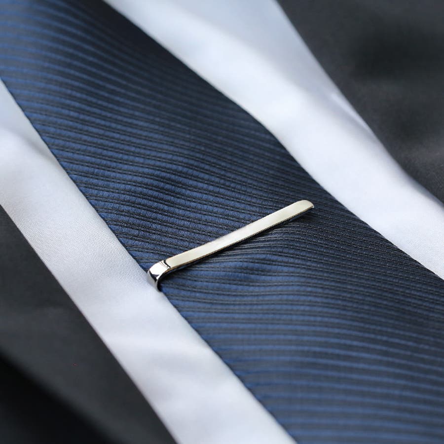 ネクタイピンタイバータイクリップ5mmシンプルシルバーネクタイピン