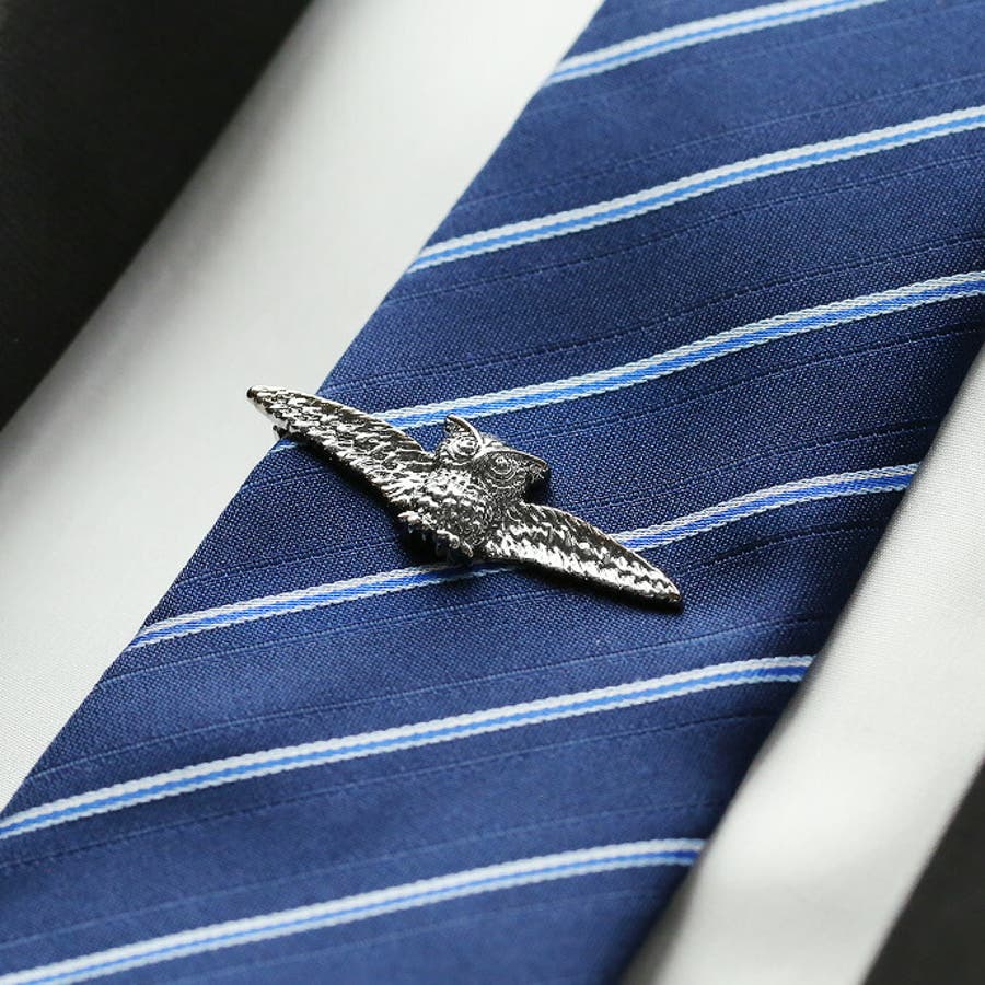 ミミズク ネクタイピン フクロウ 鳥 動物 アニマル ふくろう クリップ