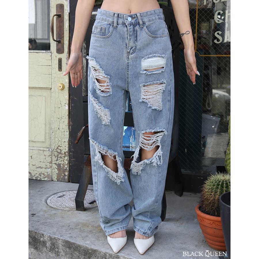 ダメージボーイズデニム【ちゃんかお着用】mavily[品番：BCQW1876245