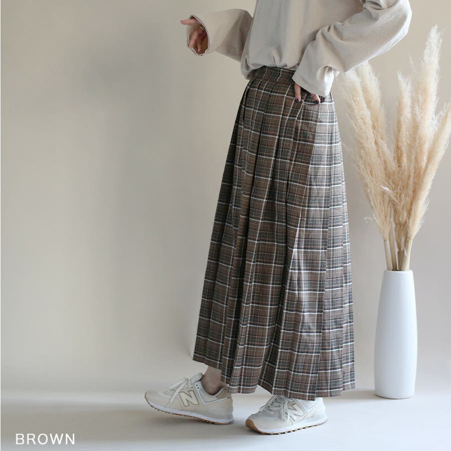プリーツロングチェックスカート【2021a/w】[品番：BCQW1875864