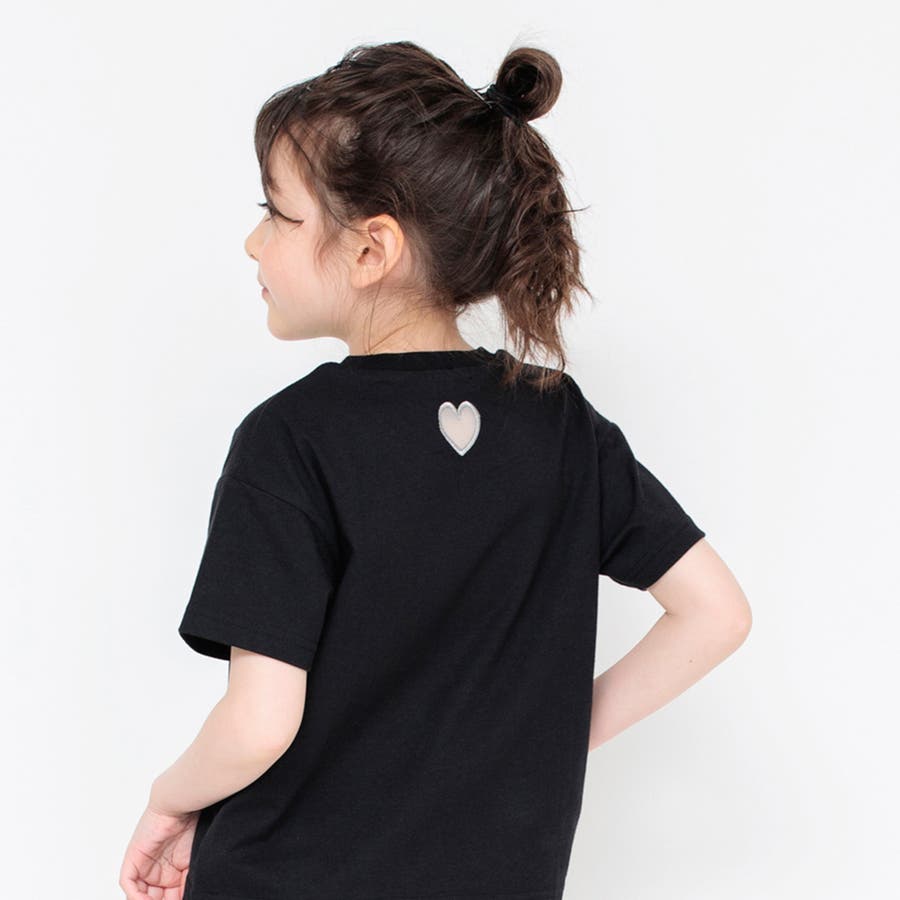 背中ハートくり抜きTシャツ 子供服 キッズ[品番：BRSK0003508