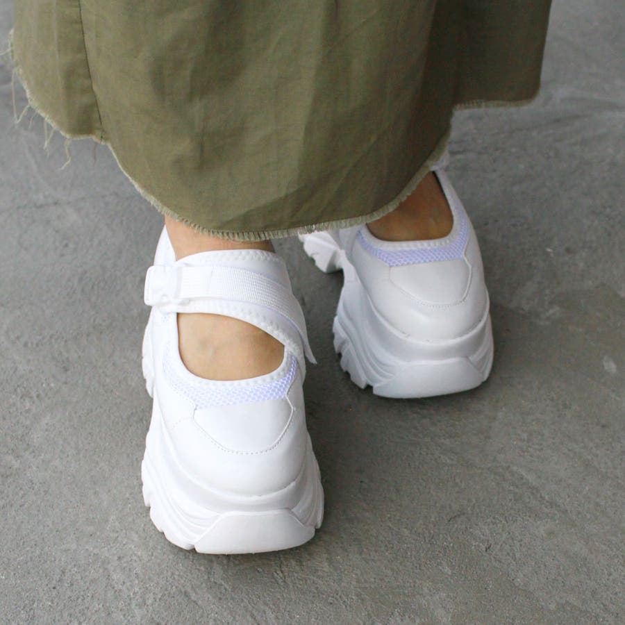 厚底スニーカー メリージェーンスニーカー バレエコア[品番