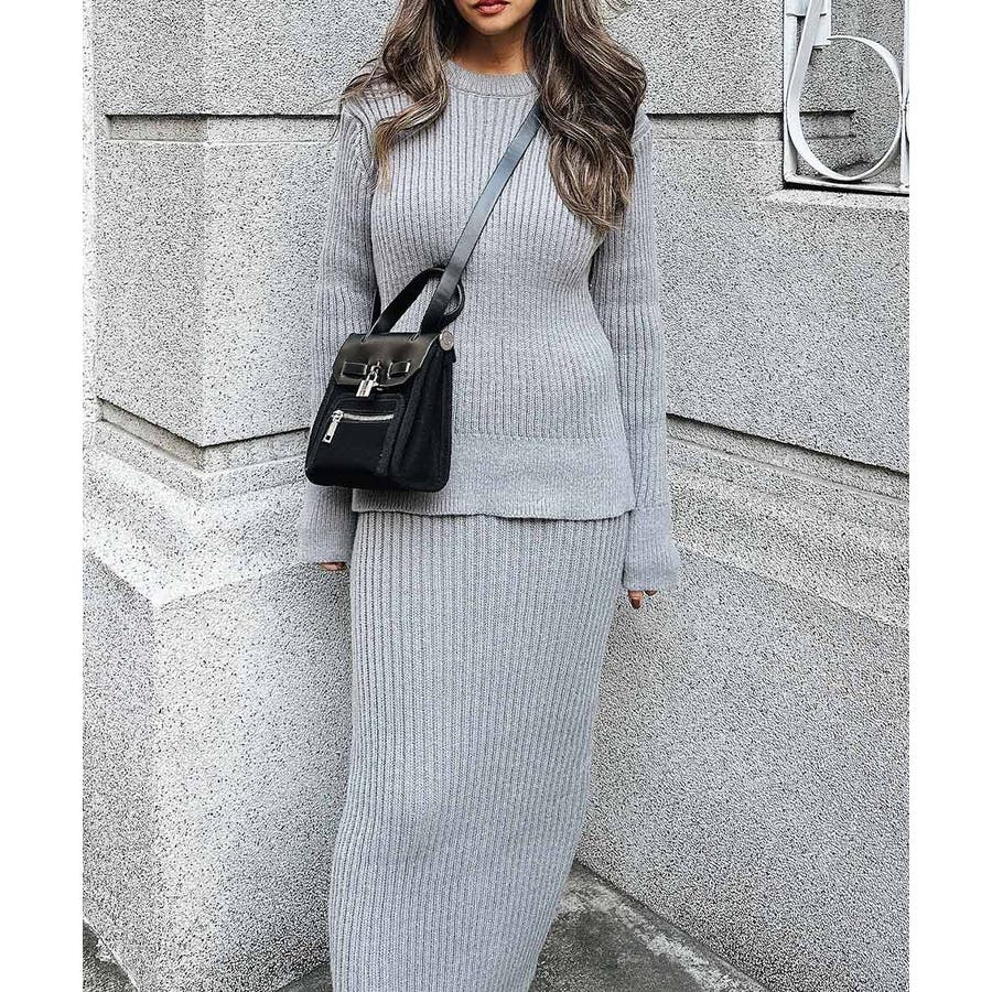 タイトスカートニットセットアップ esutoreja セットアップ[品番