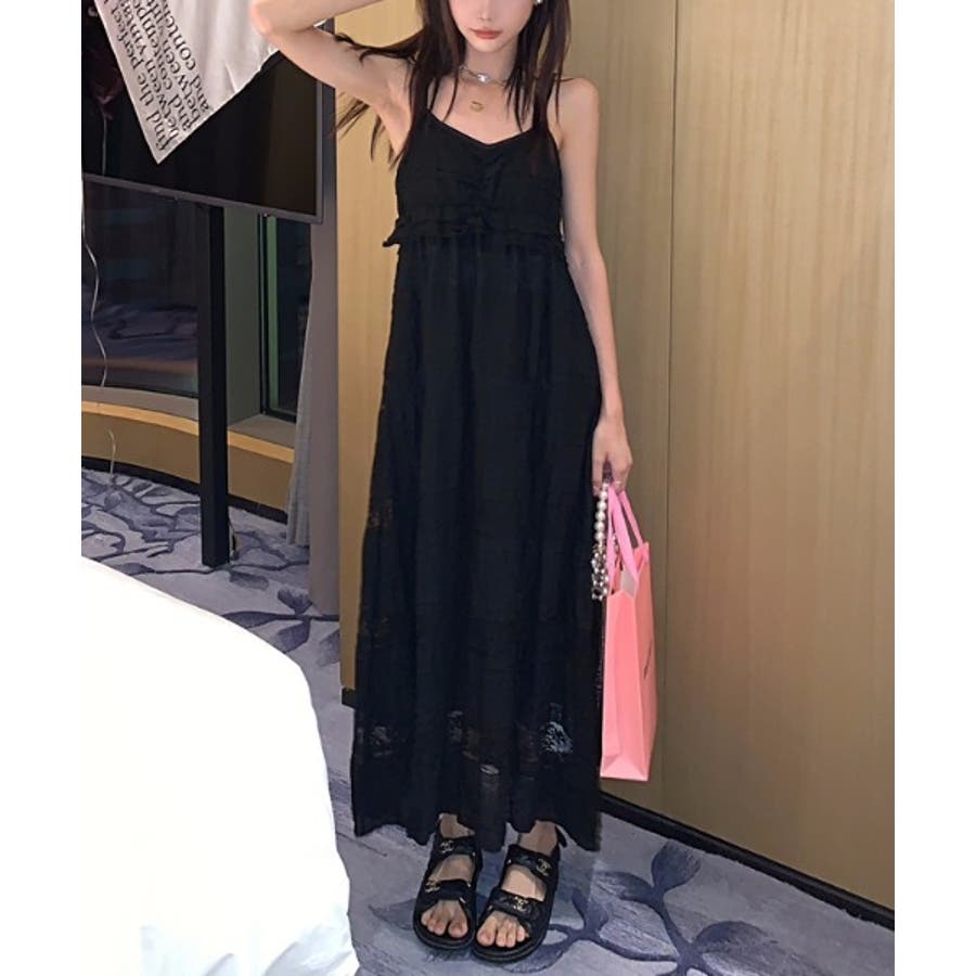 ❤️人気新作 新品♡ SelfPortrait 黒レースロングワンピース