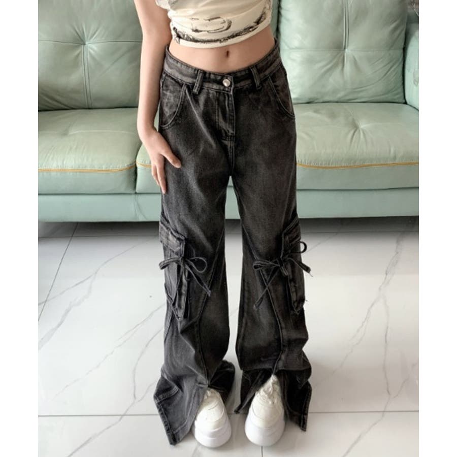 定価17000円◆新品タグ付き◆ヤマダヤ◆ リブスリットカーゴパンツ リブスリット ジョガーパンツ パンツ レディース 送料無料・(100