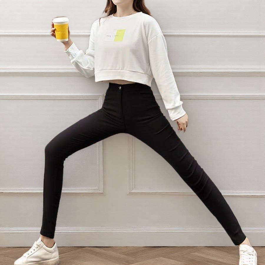 スキニーパンツ ストレッチ ハイウエストツイル[品番 スキニーパンツ ストレッチ ハイウエストツイル[品番
