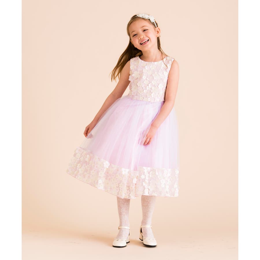 子供ドレス お花いっぱいロマンティックチュールドレス
