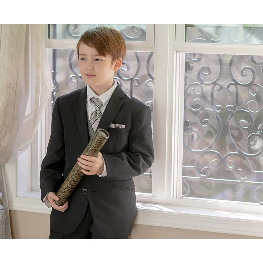 美品】165男児スーツ Catherine Cottage ブラック×ブラック