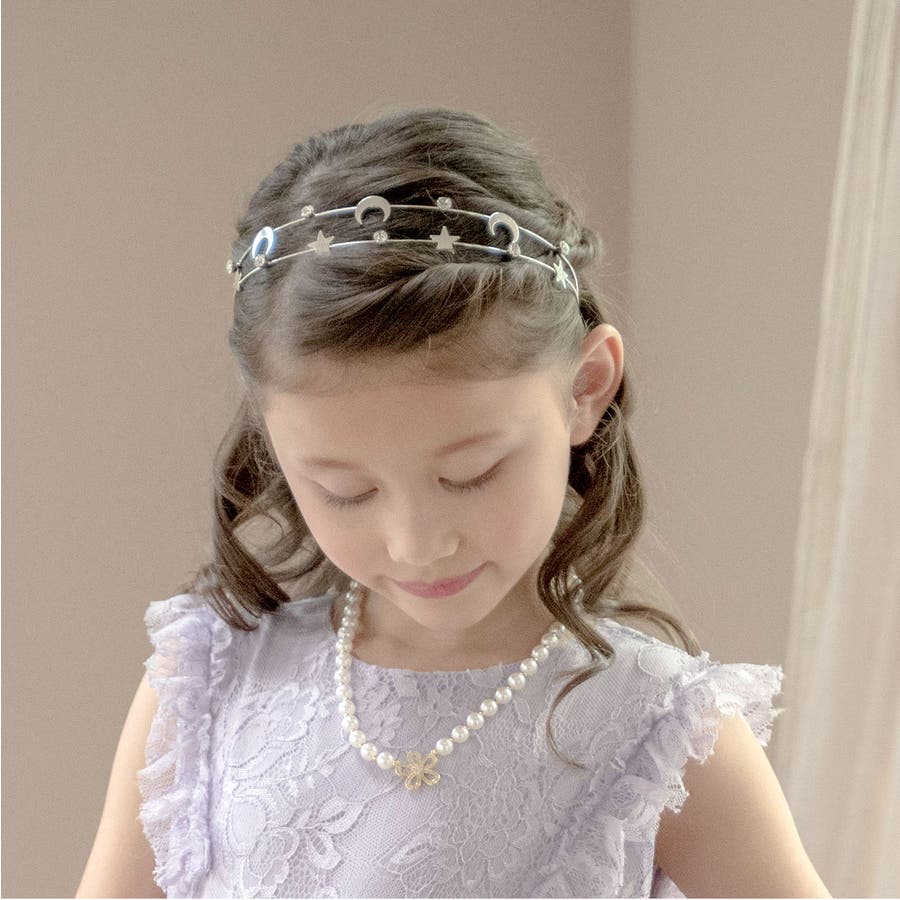 月と星輝くスターダストカチューシャ メタル ヘアアクセサリー[品番