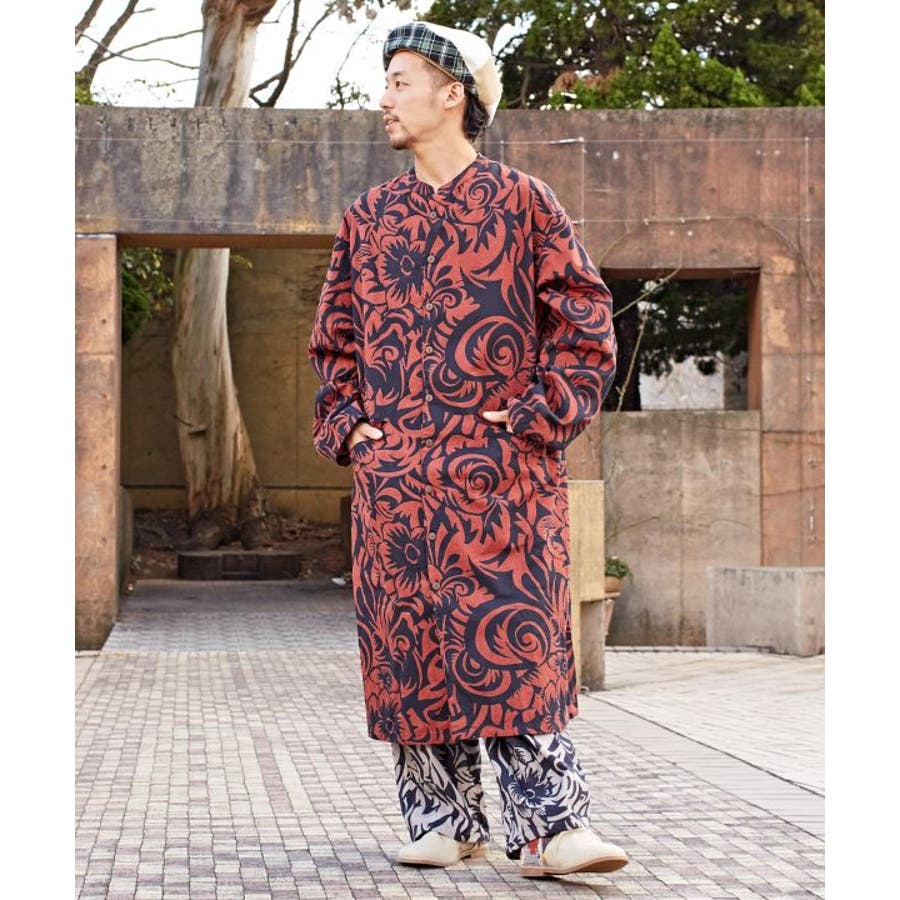 アミナ　【チャイハネ】チレットMEN'Sコート　グリーン　ロングコート アミナ 【チャイハネ】チレットMEN'Sコート グリーン ロング