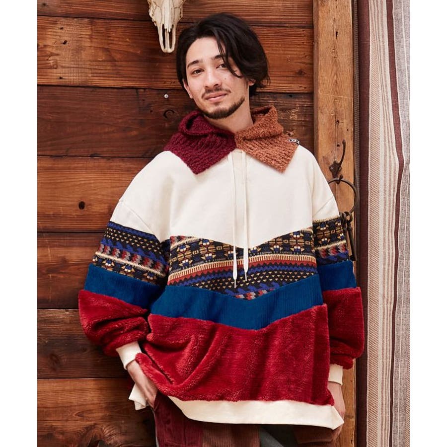 チャイハネ】ファザナMEN'Sパッチワークパーカー[品番：ACNW0023380]｜チャイハネ  （チャイハネ）のレディースファッション通販｜SHOPLIST（ショップリスト）