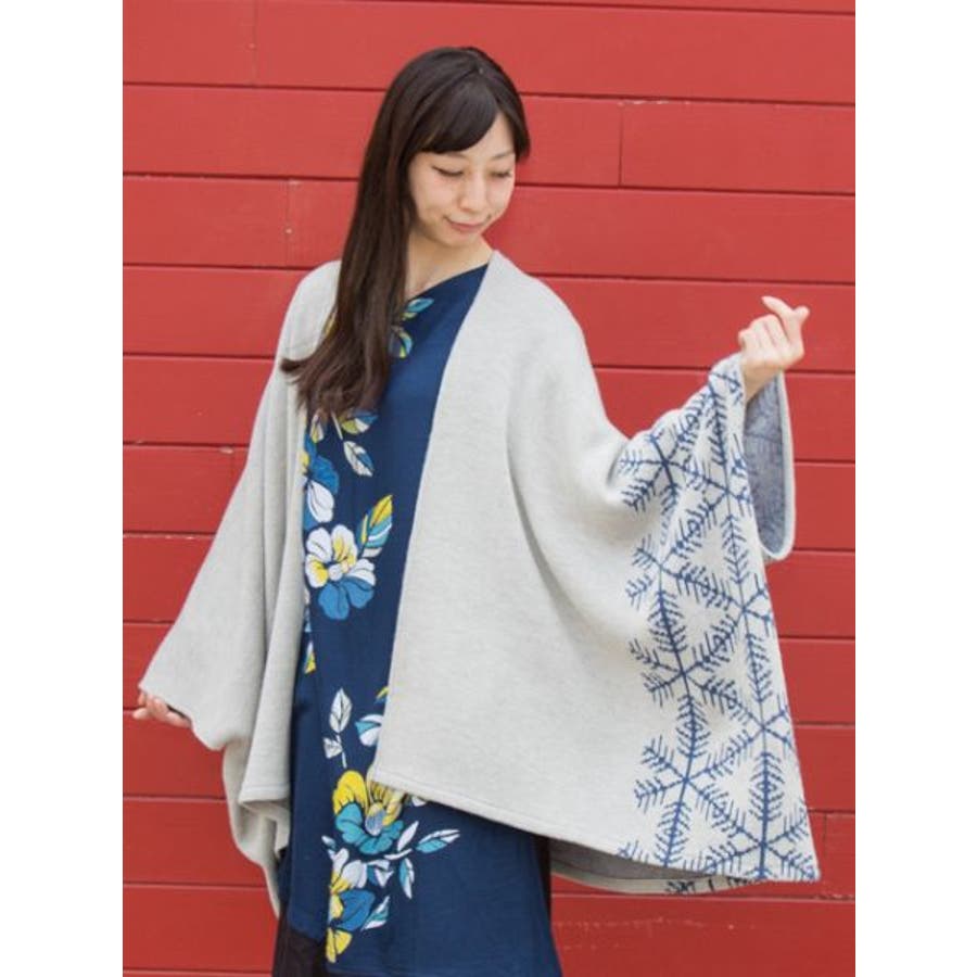 【カヤ】-attakee- 紋色羽織り ビッグシルエットニットカーディガン