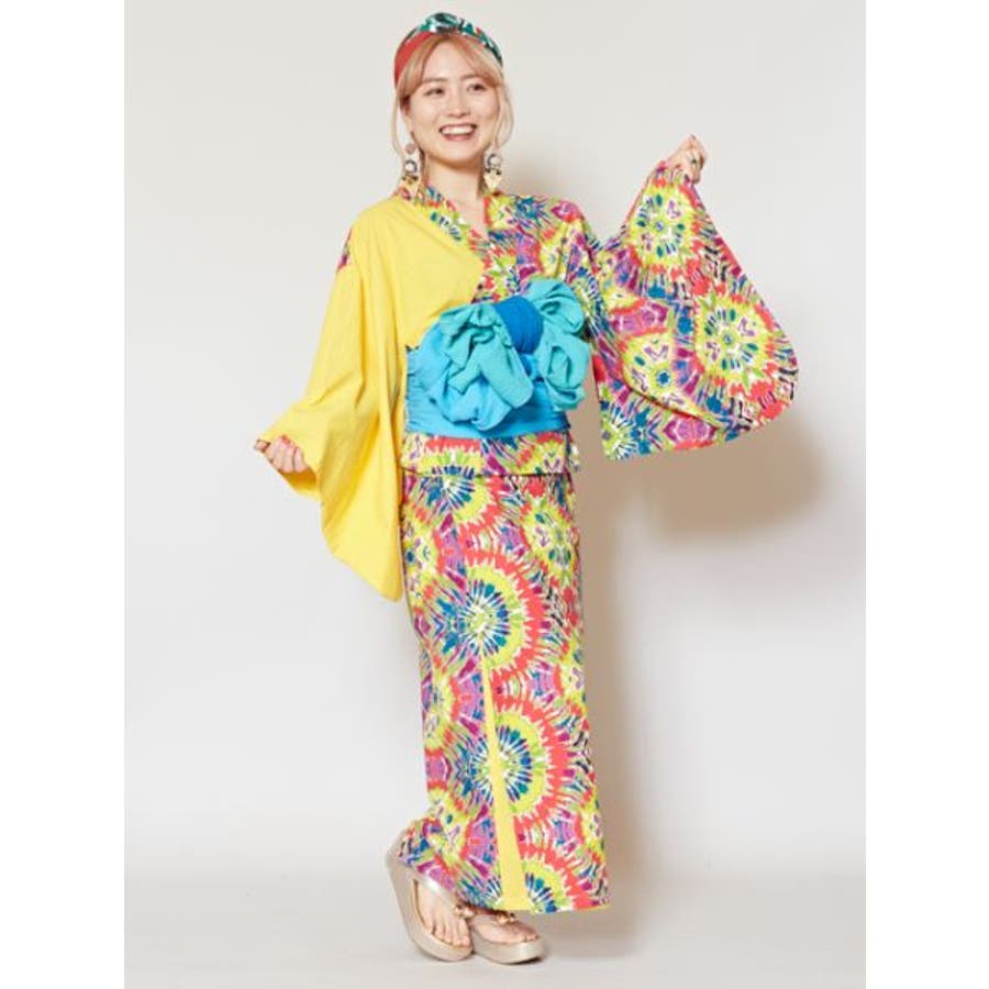 希少になる チャイハネ】タイダイ風プリントセパレート浴衣[品番 着物・浴衣