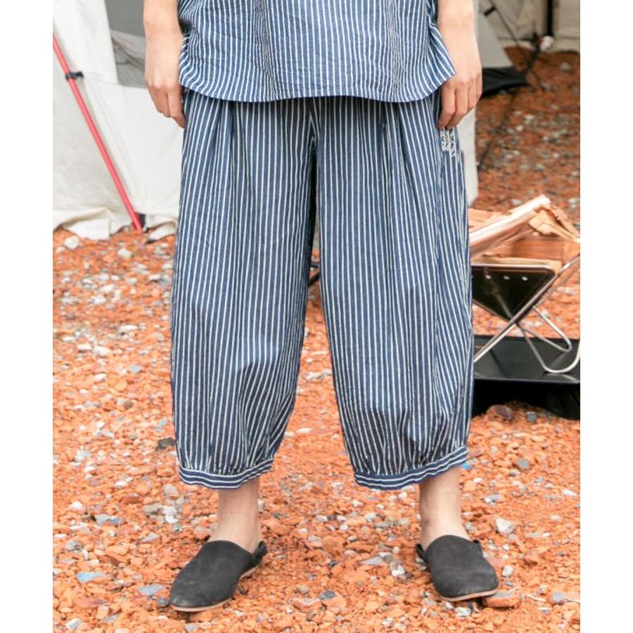 チャイハネ】クロスステッチ刺繍ストライプMEN'Sパンツ[品番
