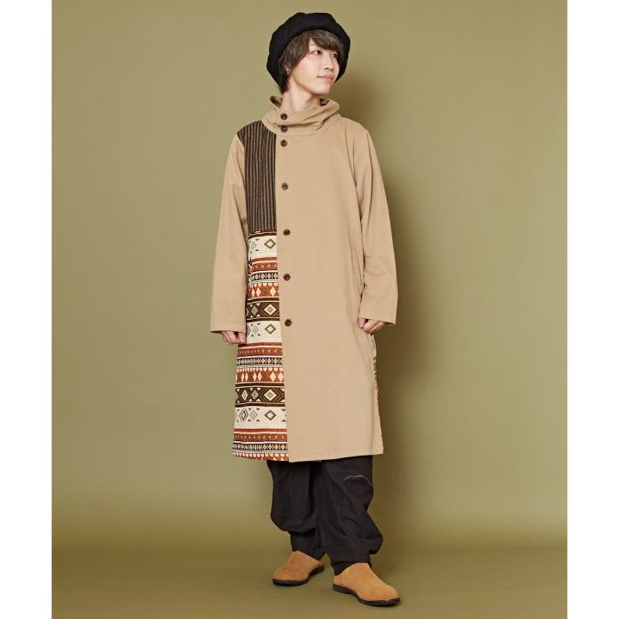 アミナ 【チャイハネ】チレットMEN'Sコート グリーン ロング