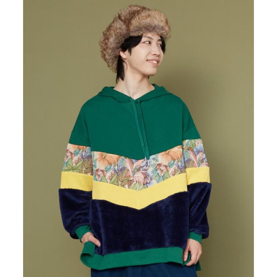 【チャイハネ】ファザックMEN'Sパッチワークパーカー