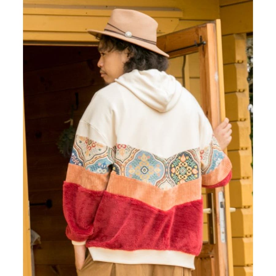 【チャイハネ】ファザックMEN'Sパッチワークパーカー
