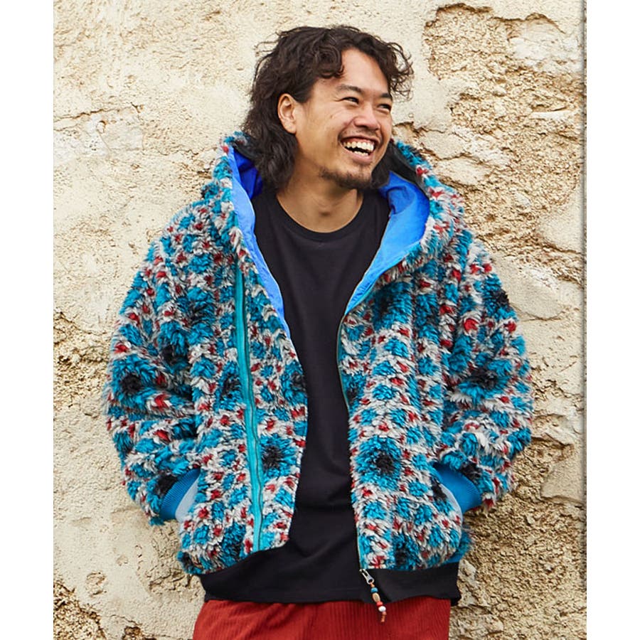 【楽天最安値に挑戦】 チャイハネ】Amina×grn タファルMEN'Sボアジャケット[品番 ジャケット・アウター