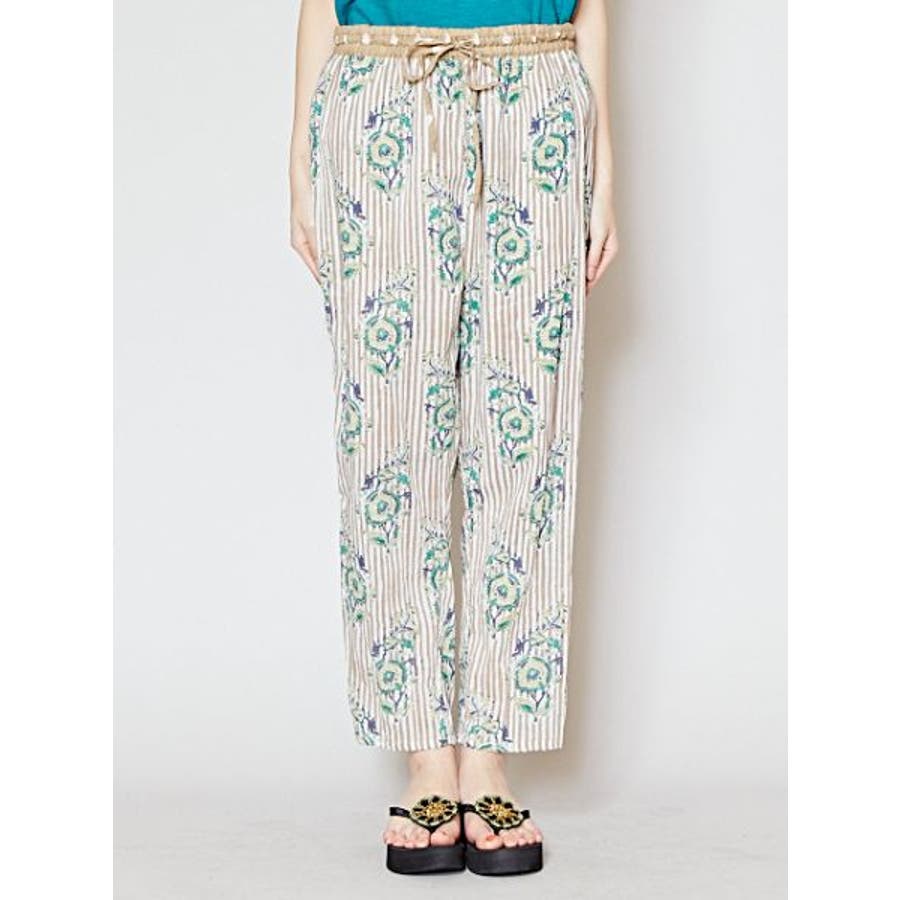 春夏を待ちきれない インドブロックプリント テーパードズボン 春夏を待ちきれない インドブロックプリント テーパードズボン