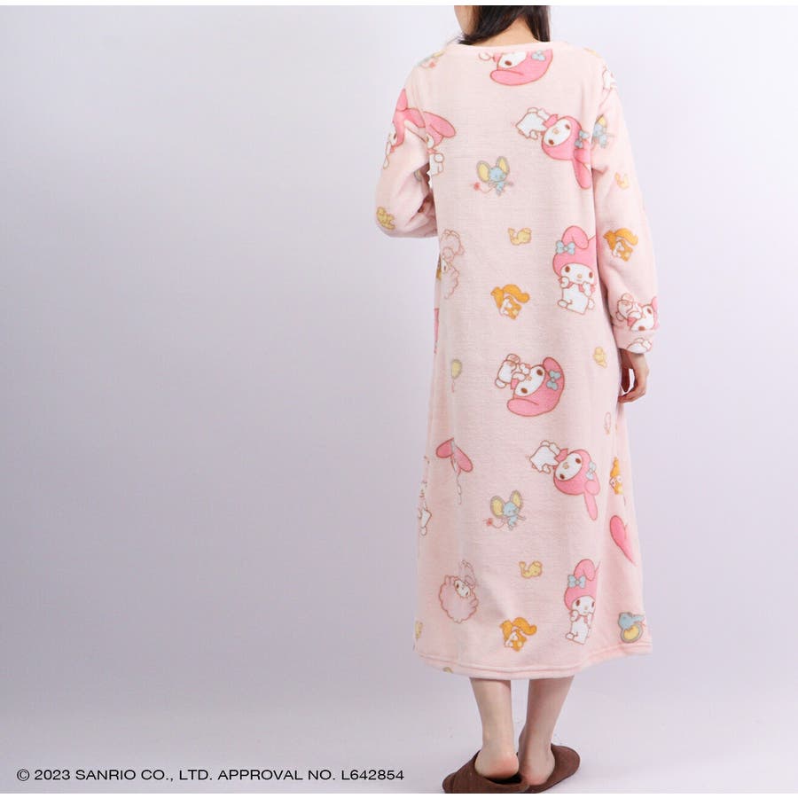 マイメロ マイメロディ ワンピース 長袖 プリント 部屋着[品番