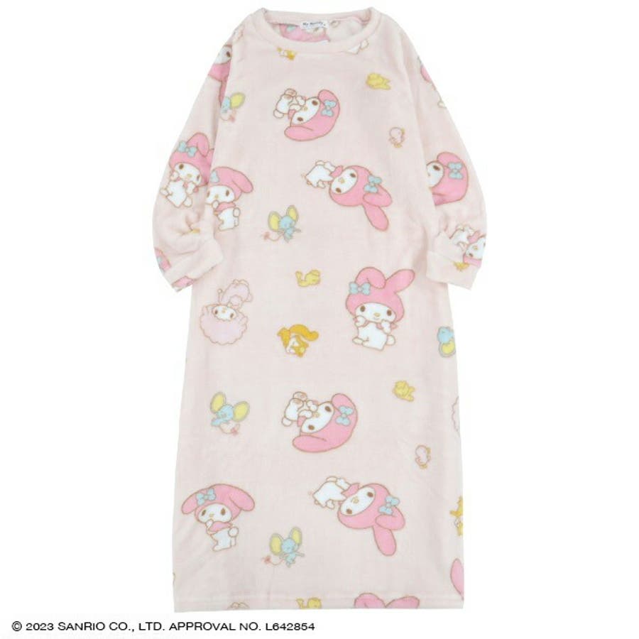 マイメロ マイメロディ ワンピース 長袖 プリント 部屋着[品番