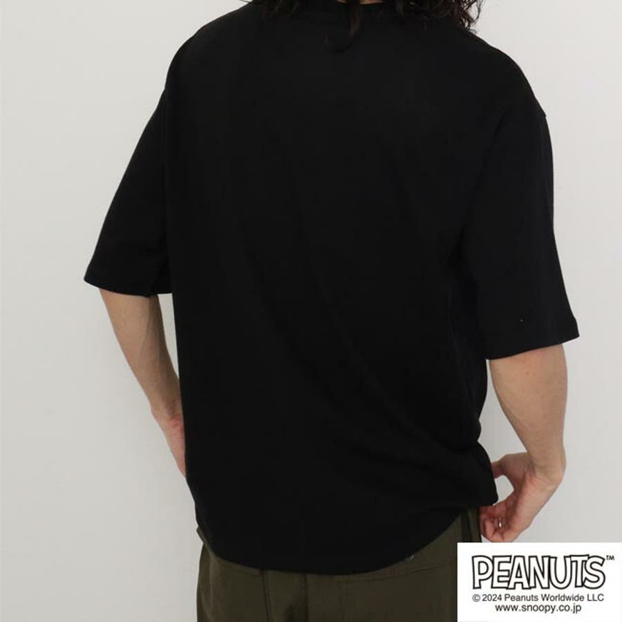 スヌーピー Tシャツ サガラ刺繍 オーバーサイズ シルエット[品番