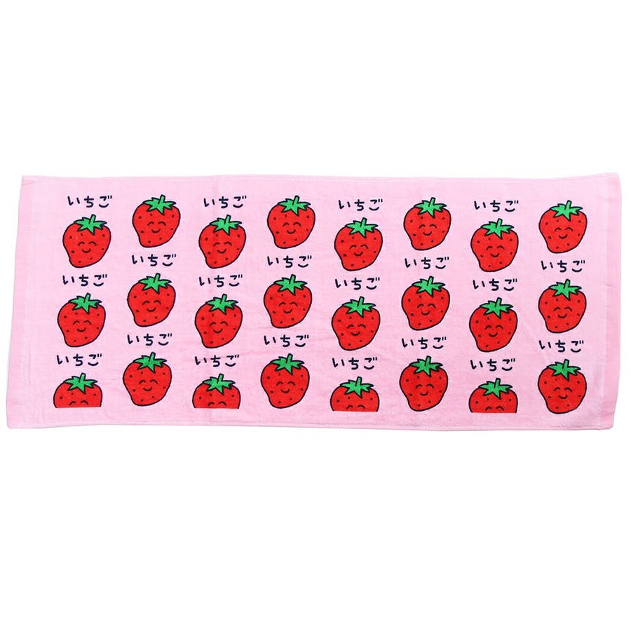 フェイスタオル いちごさん プリント[品番：BREW0049366