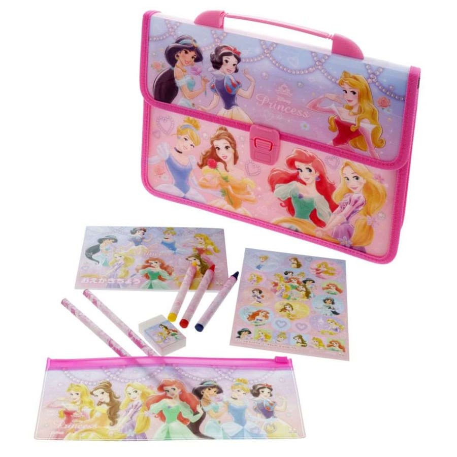 ディズニープリンセス 文房具セット ステーショナリーバッグ7点