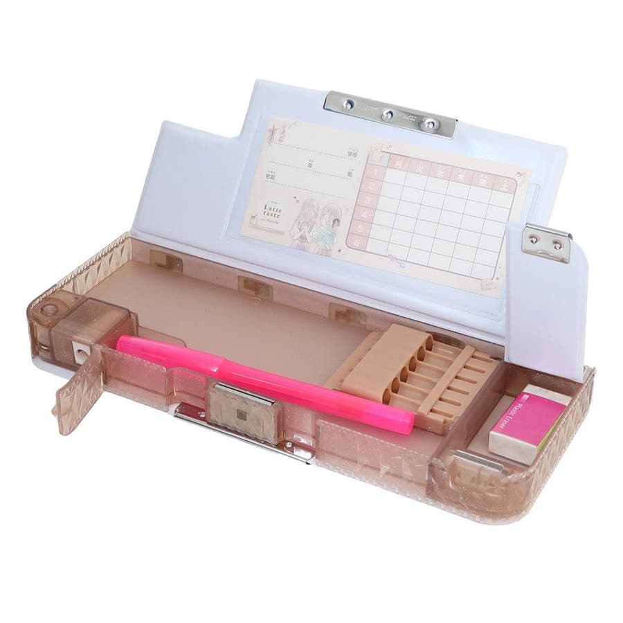 子供用筆箱 消しゴムポケット付き両面ペンケース ラテテイスト[品番