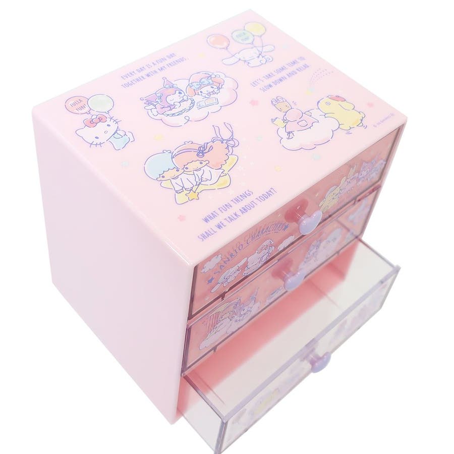 サンリオキャラクターズ 卓上収納 3段チェスト[品番：BREW0095942