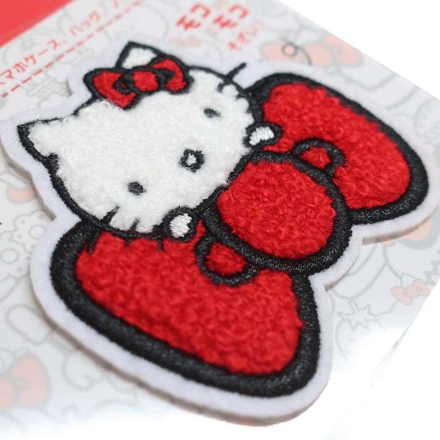 ハローキティ ワッペン モコモコ刺繍ステッカー[品番