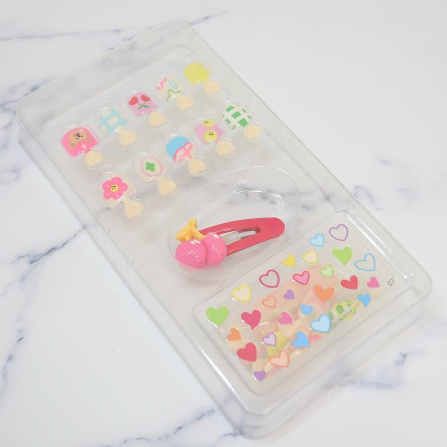キッズコスメ キッズネイルチップセット カラフルポップ[品番