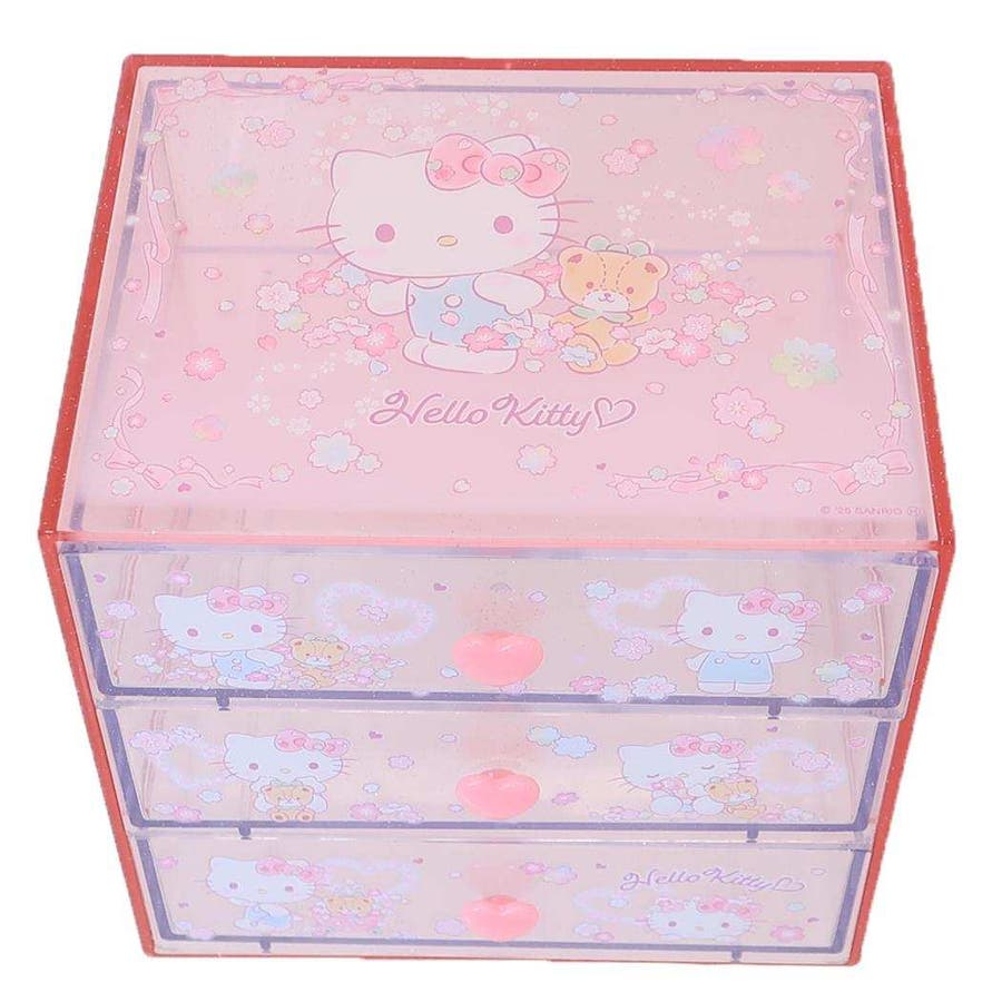 ハローキティ 卓上収納 3段チェスト[品番：BREW0186021