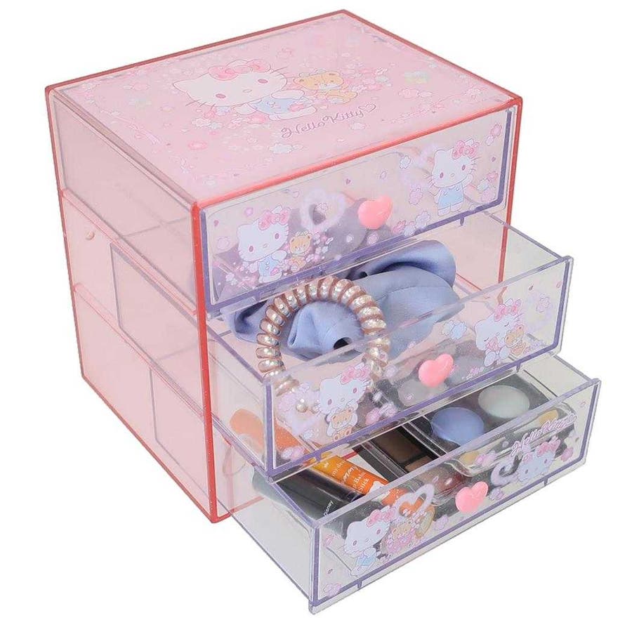 ハローキティ 卓上収納 3段チェスト[品番：BREW0186021