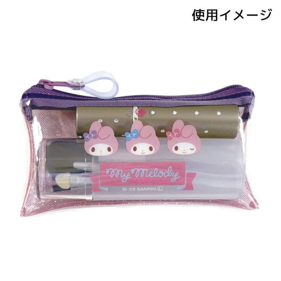 マイメロディ クリアポーチ キラキラフラットミニポーチ[品番