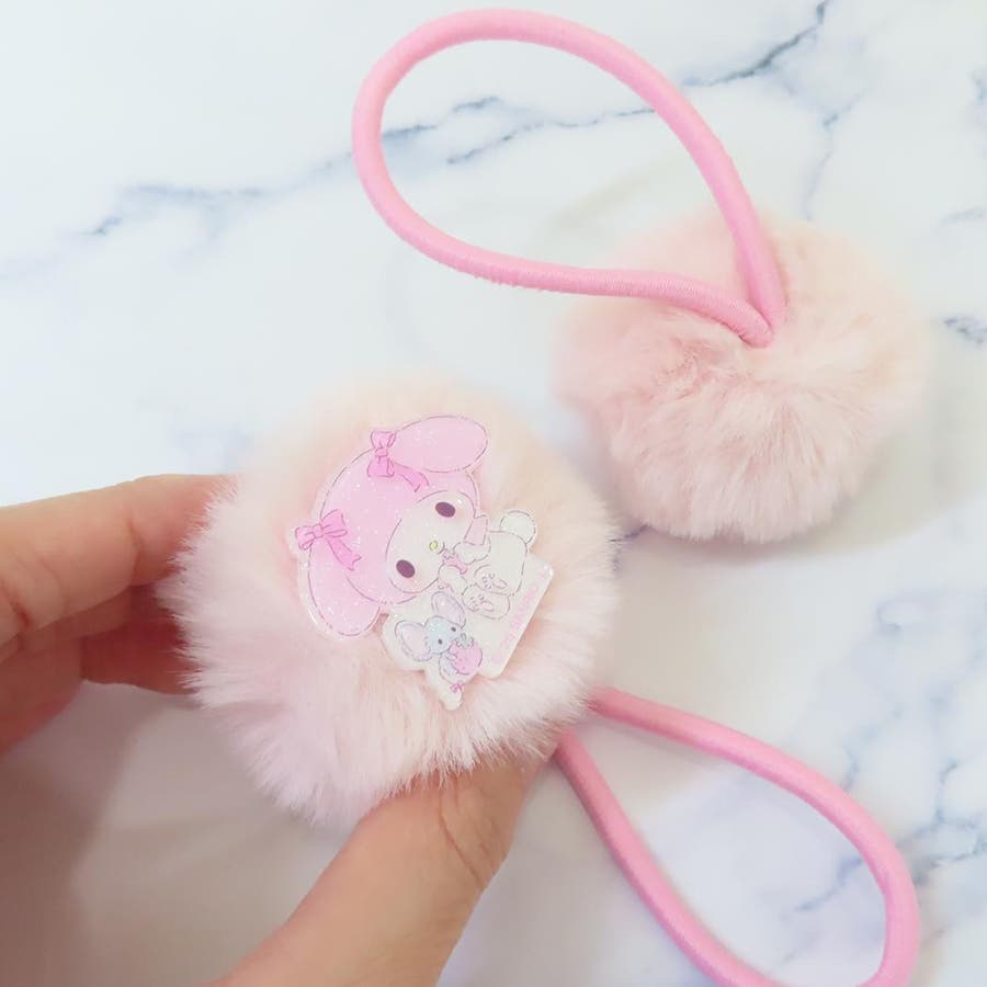 レア　サンリオ　マイメロ　ピピポポ　おめかしシリーズ　ヘアゴム 2個 マイメロディ ヘアアクセ おめかしぽんぽんペアゴム[品番：BREW0193473