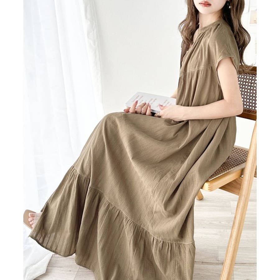 大人のリラクシーstyle。前後2wayストライプドビーワンピース[品番  