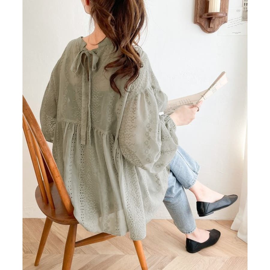 ♡Rirandture ♡ドット刺繍シアーカットチュニック