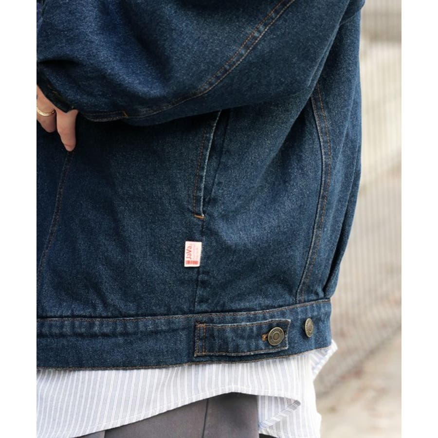 JAVAジャバコラボ》ゆるっとラフシルエット 裏キルティングBigデニムJK