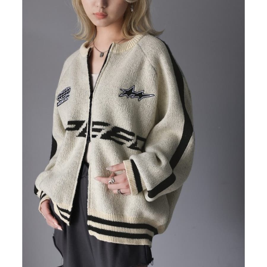 半額満載！スーパーSALE グランドセール！ 大人スポーティーの新顔。 レーサーデザインダブルジップニット ニット+セーター