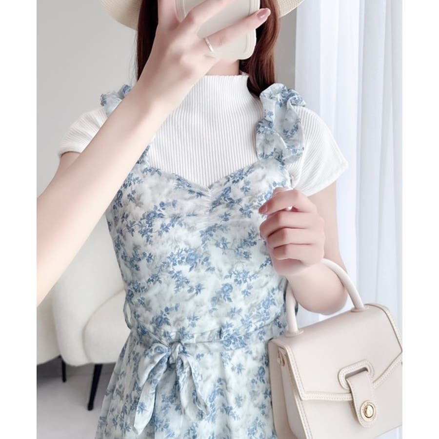 存在感抜群の主役級item。花柄シフォンバルーンキャミワンピース