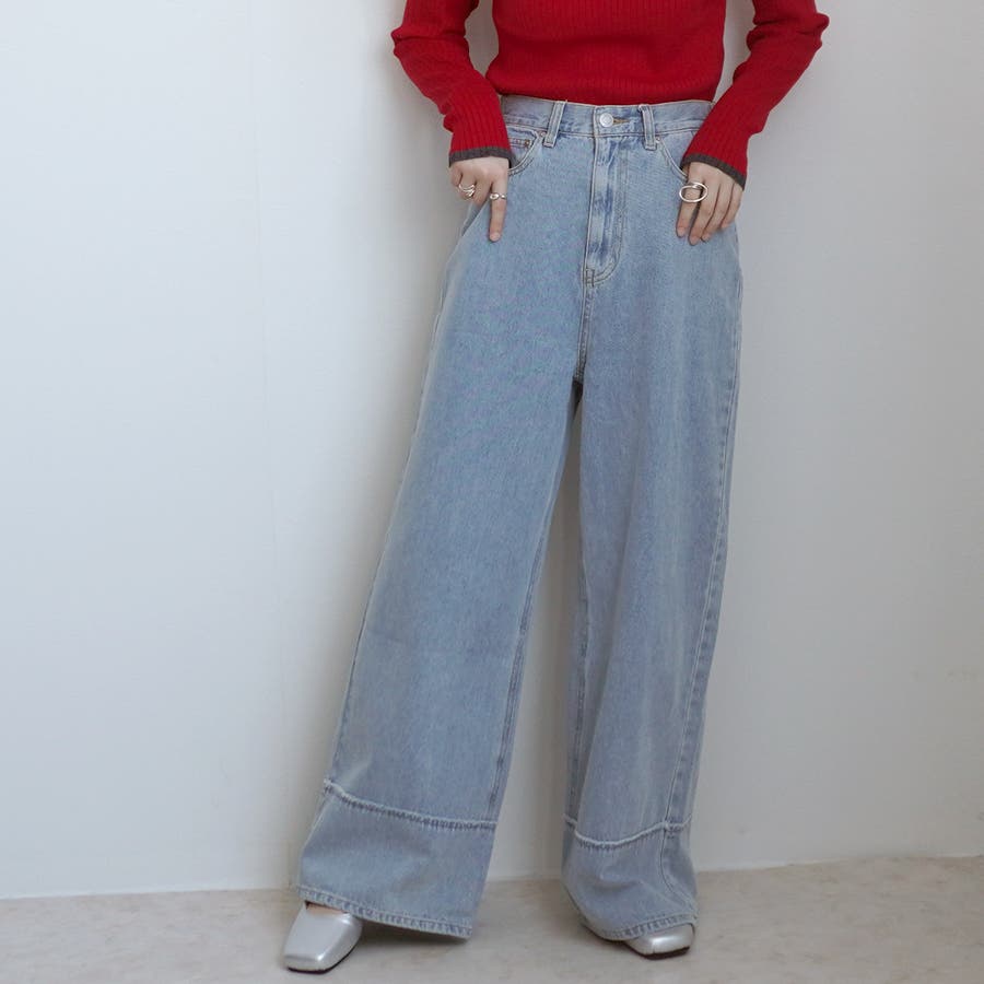 ファッションの ヴィンテージ風ワイドパンツ リメイク風ボトムス オールシーズン パンツ
