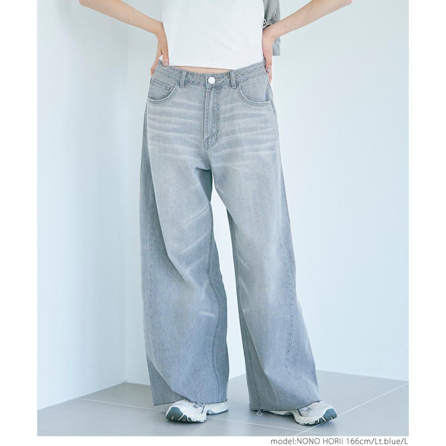 サマーデニムスーパーワイドパンツ[品番：PA000016036]｜coca