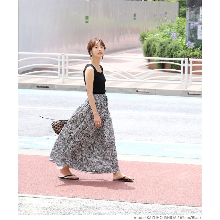 ウエストリボンポケット付き小花柄スカートcocaオリジナル 石田一帆 
