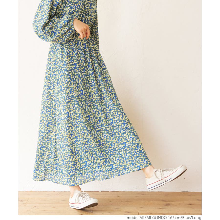 スナー 新制品 在庫処分ミドルワンピース Aライン ワンピ 花柄f Mbsme M ワンピース