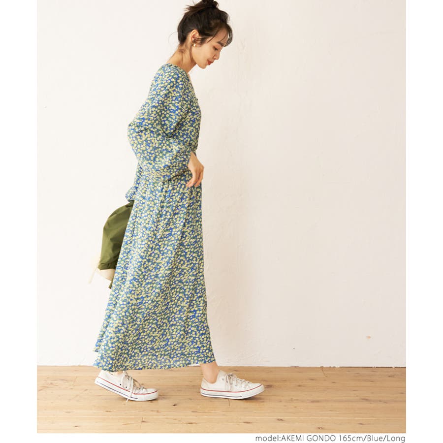 スナー 新制品 在庫処分ミドルワンピース Aライン ワンピ 花柄f Mbsme M ワンピース