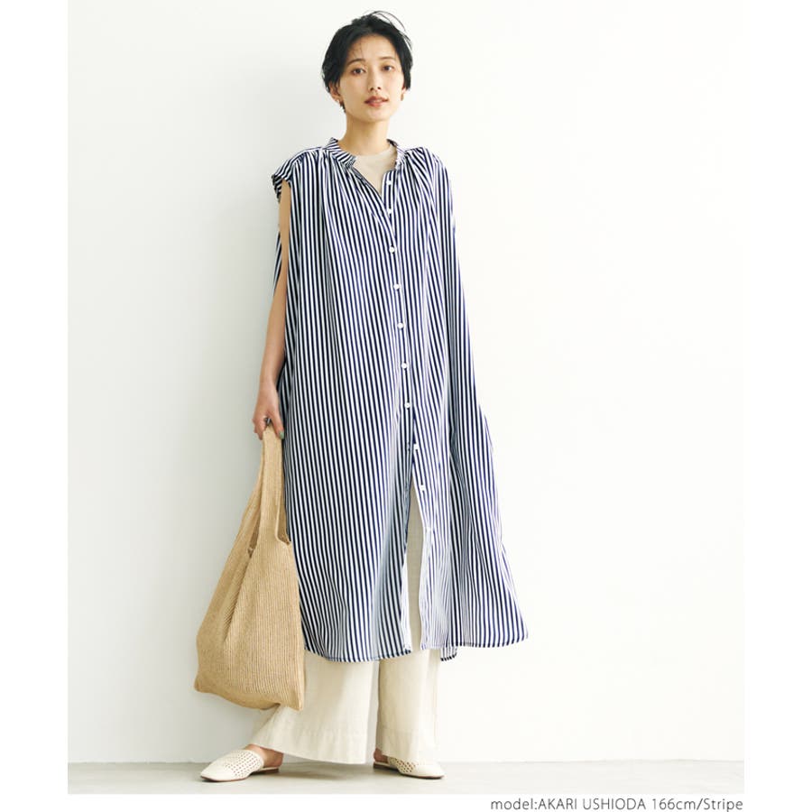 イージーケアストライプシャツワンピ[品番：PA000012671]｜coca（コカ