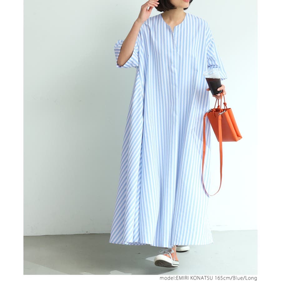 ストライプスキッパーシャツワンピース[品番：PA000012476]｜coca 